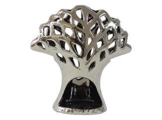 Dekorační svícen Strom 16 cm, stříbrný