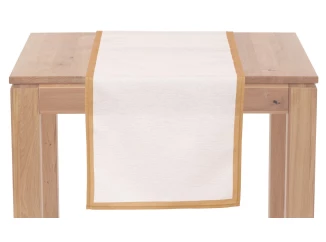 Vánoční běhoun na stůl 150x40 cm, krémový se zlatými vetkanými nitkami