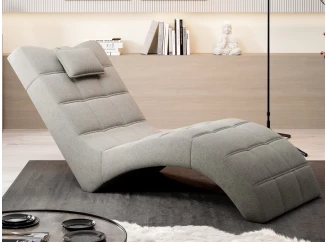 Relaxační lehátko London, šedo-béžová látka