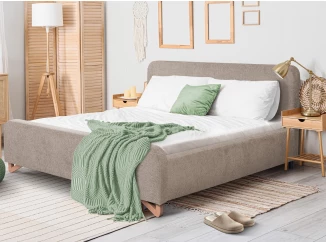 Postel Flamingo 180x200 cm, béžová cappuccino strukturovaná tkanina