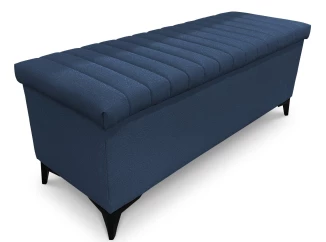 Úložná lavice/peřiňák Joy, šířka 139 cm, námořnická modrá látka