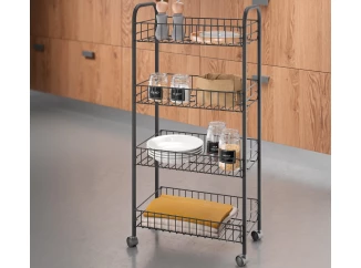 Pojízdný regál Ascona Lava TouchTherm 4, černý mat