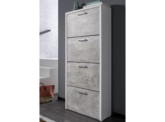 Botník Fulda, bílý/šedý beton, výška 152 cm