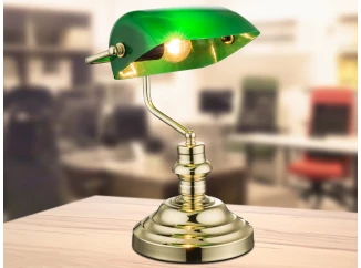 Stolní lampa Antique, mosaz/zelená