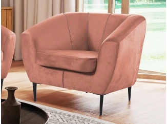Křeslo Olivio, lososová sametová látka