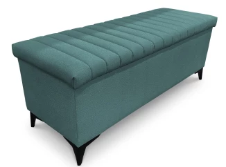 Úložná lavice/peřiňák Joy, šířka 139 cm, modrozelená aqua látka