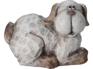 Dekorační soška (2 druhy) Pes, šedá keramika