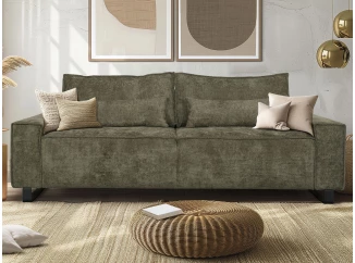 Trojmístná pohovka Cassino, olivově zelená tkanina