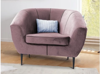 Křeslo Olivio, světle růžová sametová látka