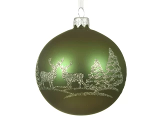 Vánoční ozdoba Zelený les, koule 8 cm