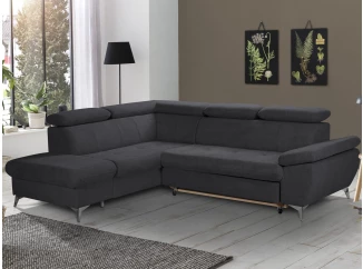 Rohová sedací souprava Gisele, antracitová látka, levý roh