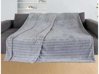 Deka Cashmere touch Big Dots 220x240 cm, stříbrná