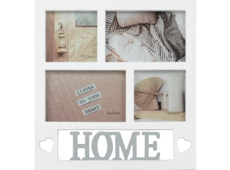 Fotorámeček pro 4 ks foto Home 28,5x30 cm, bílý