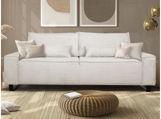 Trojmístná pohovka Cassino, krémová strukturovaná látka