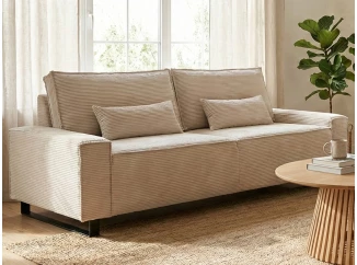 Trojmístná pohovka Cassino, krémová strukturovaná látka