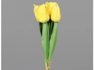 Umělá květina Svazek tulipánů 30 cm, žlutá