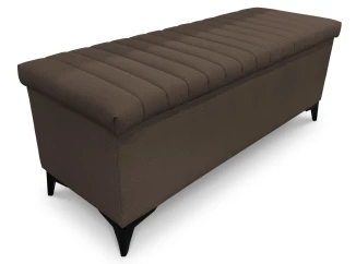 Úložná lavice/peřiňák Joy, šířka 139 cm, hnědá látka