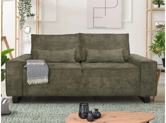 Dvoumístná pohovka Cassino, olivově zelená tkanina