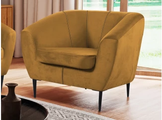 Křeslo Olivio, hořčicově žlutá látka