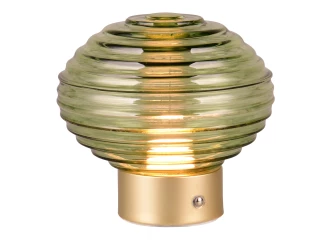 LED stolní lampa nabíjecí Earl 14 cm, zelené sklo