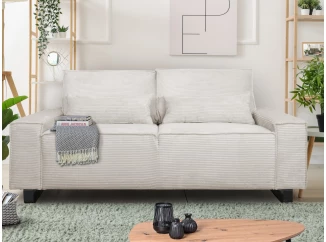 Dvoumístná pohovka Cassino, krémová strukturovaná látka