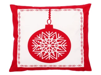 Vánoční povlak na polštář Červená ozdoba, 45x45 cm