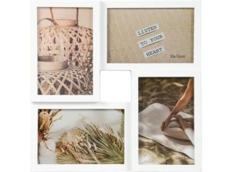 Fotorámeček pro 4 ks foto Becca 27,5x27,5 cm, bílý