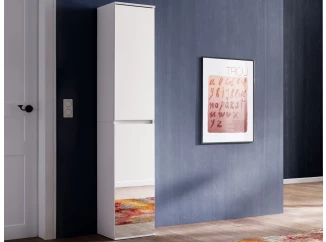 Zrcadlová víceúčelová skříň s policemi Mirror, 37 cm, bílá