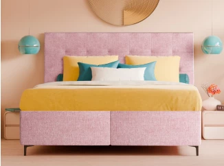 Postel s úložným prostorem Dora 180x200 cm, růžová látka