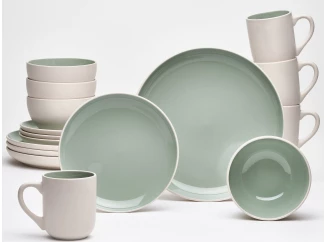 Jídelní servis (16 dílů) London, zelená/béžová