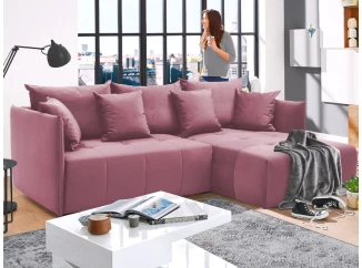 Rohová sedací souprava Magic, starorůžová látka