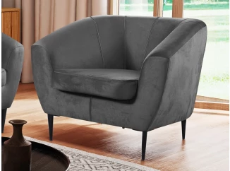 Křeslo Olivio, středně šedá sametová látka