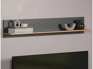 Nástěnná police Esteban 150 cm, antracit/dub evoke