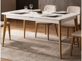 Rozkládací jídelní stůl Nordi 140x80 cm, dub/bílý