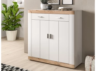 Skříňka se zásuvkami Laredo, 101 cm, bílá/dub nox