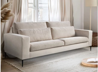 Trojmístná pohovka Romeo, béžová strukturovaná látka