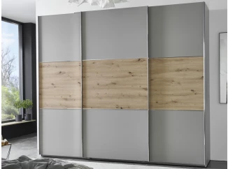 Šatní skříň Indiana A, 250 cm, šedá sahara/dub artisan