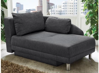 Pohovka s boční opěrkou Roy, šedá tkanina, rozkládací