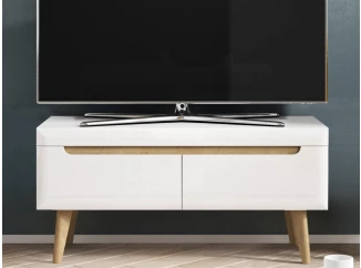 Televizní skříňka Nordi, 107 cm, dub riviera/bílá lesk