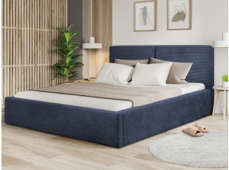 Postel Inez 180x200 cm, námořnická modrá strukturovaná látka