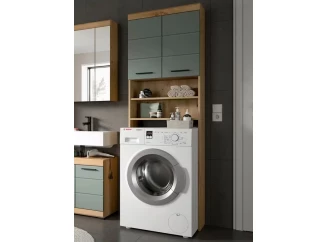 Úložná skříňka nad pračku Scout, dub artisan/šalvějově zelená