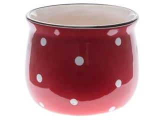 Obal na květináč Puntíkatý 9,5 cm, červeno-bílý