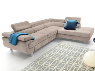 Rohová sedací souprava Lotos, béžová látka, pravý roh