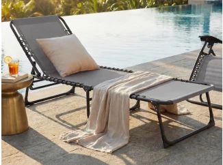 Zahradní lehátko Bielfeld, šedé