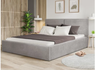 Postel Inez 180x200 cm, světle šedá strukturovaná látka