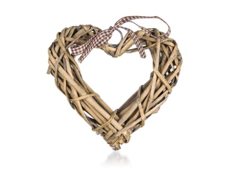 Dekorace Ratanové srdce, 15x15 cm