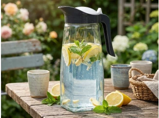 Skleněný džbán Excellent 1,5 l, bílá/šedá