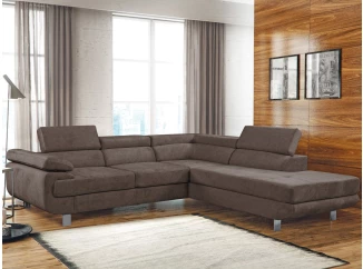 Rohová sedací souprava Lotos, hnědá látka, pravý roh