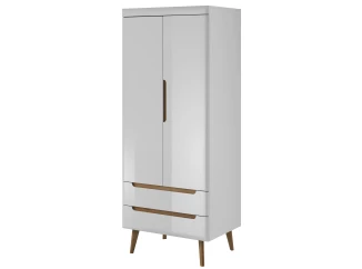 Šatní skříň Nordi, dub riviera/bílá lesk