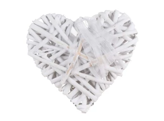 Dekorace Proutěné srdce 15x15 cm, bílé
